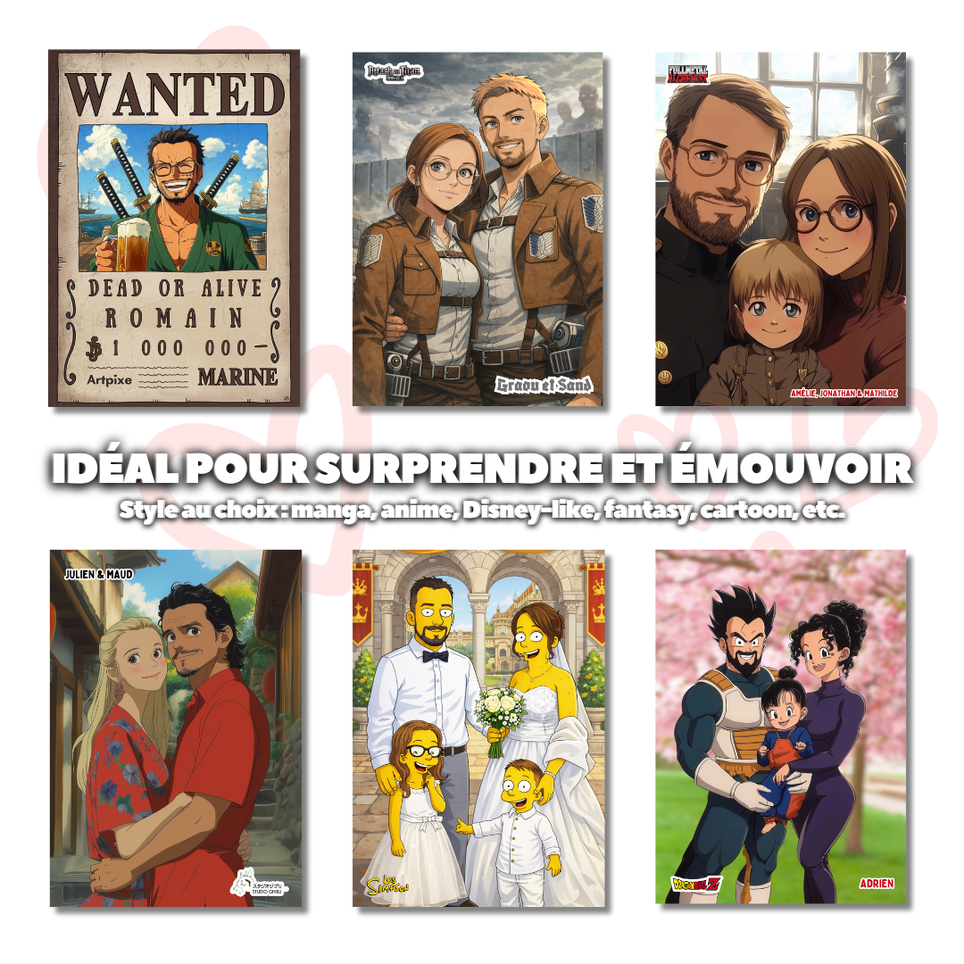 Valentine's Day Gift Personalized Portrait Manga